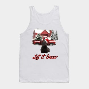 Scottish Terrier Let It Snow Tree Farm Red Truck Christmas Tank Top